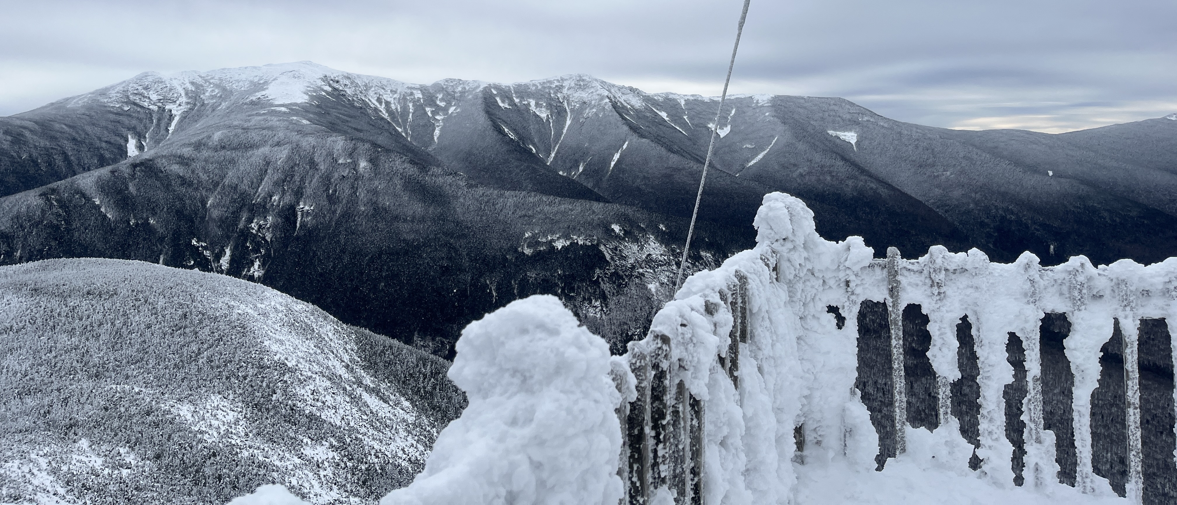 Winter mountain summit view — research meets nature